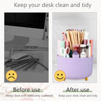 Office Supplies,Purple Desk Accessories,Desk Organizer,Phone Stand,Scissors,Stapler,Tape Dispenser,Binder clips,Staples,staple remover,Sticky Notes,Index Tabs,Clear Tape,Mini Box Cutter,Cool Pen.16pcs - Image 3