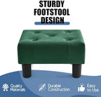 BRIAN & DANY Small Foot Stool, Velvet Foot Stools with Legs, Stable Small Footstool for Living Room, Dark Green - Image 4