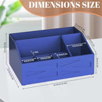 Wood Mail Organizer Countertop,Farmhouse Desk and Kitchen Countertop Storage, Letter Sorter, Desk Mail and Bill Organizer, Desktop File and Paper Holder (Blue) - Image 2