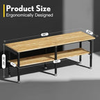 96” Adjustable Work Bench, 2-Layer Heavy Duty Workbench, 6000 LBS Capacity Workbench with Pegboard & Power Outlet, Rubber Wood Work Table for Garage, Office, Workshop, Home - Image 3