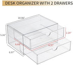 Clear Desk Drawer Organizer, 6 Drawers, Plastic - Image 3