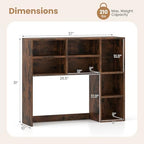 Desk Hutch, Desktop Organizer with 7 Cubes & 3 Adjustable Shelves, 3 Tier Wooden Display Rack, 37” Counter Top Bookshelf for Dorm, College, Home Office, Hutch Top Only - Image 3
