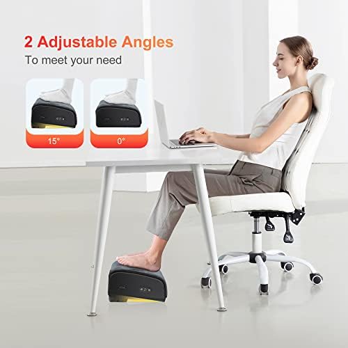 Comfier Foot Rest Under Desk at Work with Heat,Foot Warmer,Adjustable Height Foot Stool Under Office Desk, Memory Foam Foot Stools for Back Pain Relief,Foot Stand,Gift - Image 3
