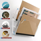 YUXUN Acrylic Wall File Organizer, 3-Section, Clear - Image 5