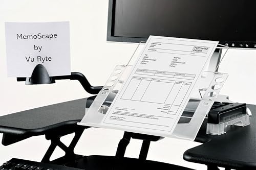 MemoScape Adjustable in-Line Document Holder for Typing | Reduces Neck Strain, Improves Focus, Boosts Desk Organization, and Workflow | Paper Holder Stand for Desk and Home Office - Black (VUR 2060) - Image 5