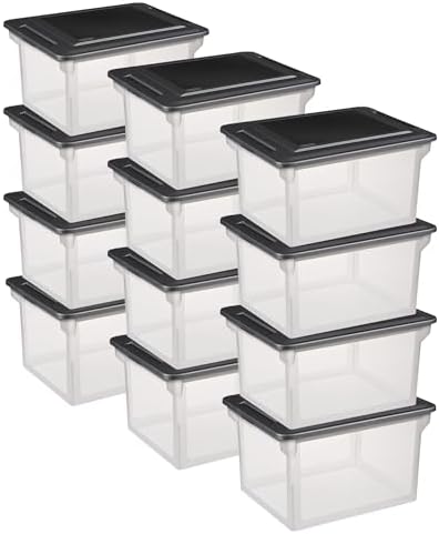 Sterilite File Box Tote with Lids for Letter and Legal Folders, 12-Pack by Sterilite