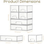 Criusia Stackable Storage Drawers, 6 Pack Clear Plastic Makeup & Bathroom Organizer, Versatile Storage Bins for Vanity, Under Sink, Kitchen Cabinets & Pantry - Image 2