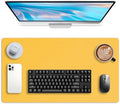 Leather Desk pad Protector, Office Mat, Large Mouse Mat, Non-Slip PU Leather Blotter, Laptop Desk Pad,Waterproof Laptop Computer Desk Keyboard Mat for Office/Work/Home/Decor (Yellow, 55in*18in) by Unknown