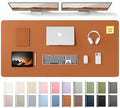 YSAGi Leather Desk Pad Protector, Office Desk Mat, Large Mouse Pad, Non-Slip PU Leather Desk Blotter, Laptop Desk Pad, Waterproof Desk Writing Pad for Office and Home (Brown,55" x 24") by YSAGi