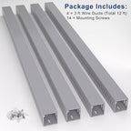 1.6"H x 1.6"W Cable Raceway, 12ft Under Desk Wire Management Channel, Black - Image 4