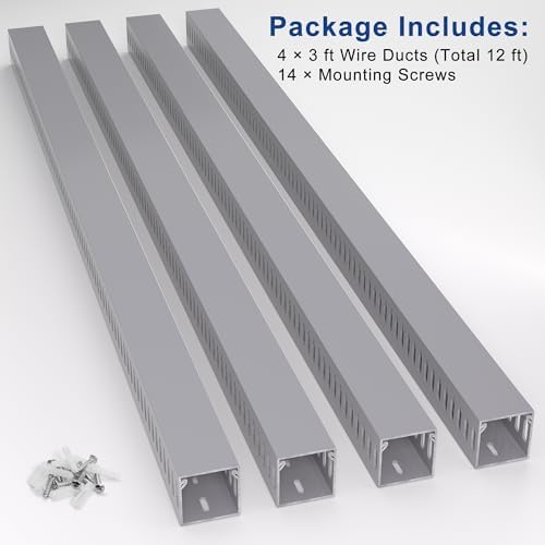 1.6"H x 1.6"W Cable Raceway, 12ft Under Desk Wire Management Channel, Black - Image 4