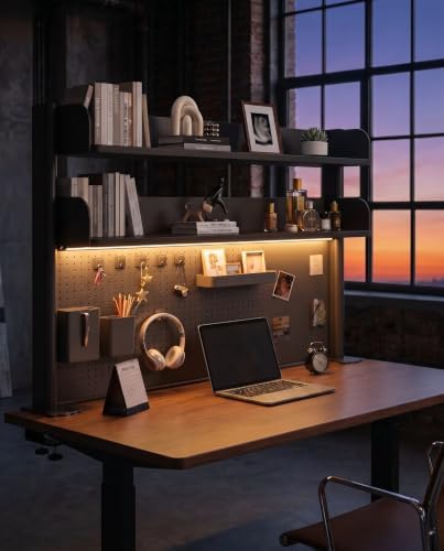 Desktop Storage Rack, 31.5-Inch Clamp Desktop Organizer with DIY Pegboard, Two-Tone Clamp Desktop Storage Rack, Space-Saving Desktop Stand, Suitable for Home Office, Studio, and Gaming Setup - Image 6