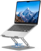 Aoviho Adjustable Laptop Stand for Desk - 360° Rotating Laptop Riser, Ergonomic Computer Stand Foldable Holder Compatible with MacBook Pro/Air, HP, Dell, Lenovo and Tablets Up to 16", Gray by Aoviho