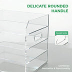 Paper Tray Organizer for Desk, 4 Tier Acrylic Desk Organizers and Accessories, One-Piece Integrated A4 Paper Organizer with Handles, Crystal-Clear Letter Tray & Office File Holder, Books Notes - Image 5