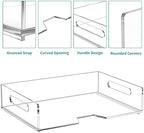 HIIMIEI Acrylic Paper Tray 2 Pack Clear Letter Tray Desk Stackable Organizer for School, Home, Office - Horizontal - Image 4
