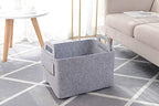 Storage Basket Felt Storage Bin Collapsible& Convenient Box Organizer with Carry Handles for Office Bedroom Closet Babies Nursery Toys Laundry (Light grey, 17.9inch（L）×12.2inch（W）×11.6inch（H）) - Image 2