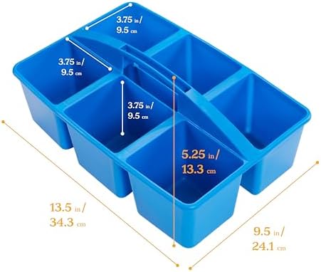 ECR4Kids 6-Compartment Large Plastic Caddy, Multipurpose Organization, Primary, 6-Pack - Image 2