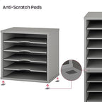 Ballucci 5-Tier File Organizer for Desk, Wooden Mail Sorter, Office Desk Organization, Paper Storage Organizers, Folder Holder for Desk, Letter Trays & Stacking Supports, Gray - Image 6