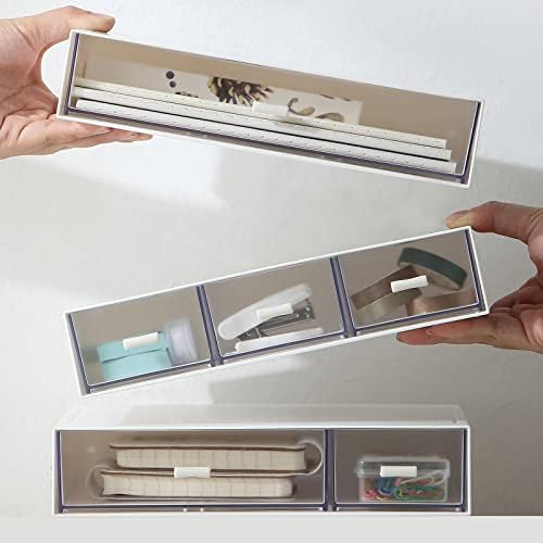 MILULUGO Desk Organizer with 6 Drawers, Makeup Organizer, Plastic Cosmetic Organizer, Bathroom Organization Boxes, Desktop Storage Box(White) - Image 5