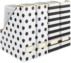 BLU MONACO | Cardboard Magazine File Holder Set of 4 | Vertical Magazine File Holder for Desk and Shelves | Standing File Holder for Classroom School Paper Storage by Blu_Monaco