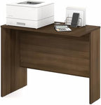 Furinno Roger Office Desk Return, 35 Inch Rectangular Desk Return for Executive Desk, Reversible with Cord Grommet, Scratchproof and Water-Resistant, for Home Study, Office, Modern Walnut - Image 3