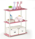 Furinno TURN-N-TUBE Storage Shelves, 3-Tier Book Shelf, Corner Shelf, Toolless Open Shelves, for Organization and Storage, Living Room, Garage, Home Office, Pink - Image 5