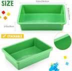 Sintuff 24 Pcs Classroom Paper Tray, Stackable Letter Size Bin, Green - Image 3