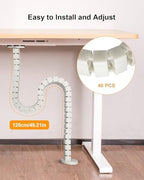 Under Desk Cable Management Spine, Magnetic Wire Organizer White - Image 5