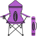 Purple Crayon Classroom Chair for Back to School, Foldable School Seat with Armrests, Cup Holder and Carry Bag, Portable Reading Chair for Library Corner and Learning Area by Unknown