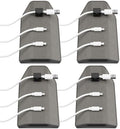 Magnetic Cable Management Organizer 4-PK, Cord Holder, 12 Clips, Desk Setup by Chargeworx