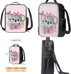 Teen's Backpack 4Pcs, Aesthetic Travel Daypack Set of 4 Include Lunch Box Pencil Case Cup Sleeve Large Capacity & Portable Daypack 4Pcs for Elementary School Cartoon Koala - Image 4