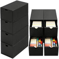 8Packs 3x5 Index Card Box,Index Card Organizer Box with Lid,Hold 8000 Cards,Black Recipe Holder for 3''x5'' Notecard Recipe Flashcard Card by aopule