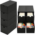 8Packs 3x5 Index Card Box,Index Card Organizer Box with Lid,Hold 8000 Cards,Black Recipe Holder for 3''x5'' Notecard Recipe Flashcard Card by aopule