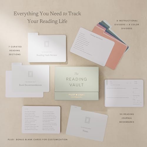 Reading Journal Bookmarks — The Reading Vault Deck. 50 Book Review Cards, Customizable Book Log. Create a Book Index. Includes Reading Challenge, Lending Library. Gift for Book Lovers & Book Clubs - Image 3