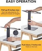 Laptop Stand for Desk, Ergonomic Sitting and Standing Laptop Riser for Notebook MacBook 11-17 Inches，DJ Laptop Stand Adjustable Height from 7-15 Inches Aluminum(Black) - Image 6