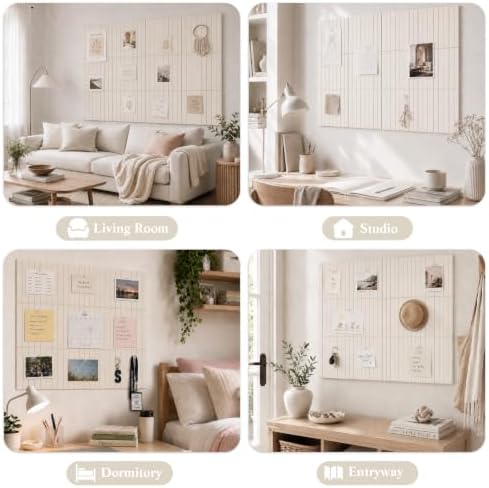 36" x24" Large Felt Bulletin Board, Bold-Stripe 6-Pack Cork Boards - Image 5