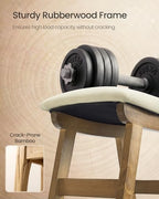 SONGMICS Foot Stool Ottoman, Padded Foot Rest Under Desk, Solid Wood Frame - Image 5