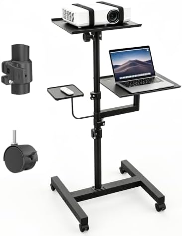KOOV 2 Shelves Projector Stand, Max 47" Height Adjustable Laptop Stand by KOOV