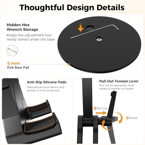 Portable Monitor Stand for Desk, Heavy Duty Adjustable Tablet Stand Holder - Image 5