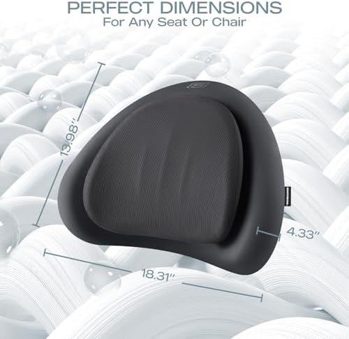 Skechers Lumbar Pillow Premium Memory Foam,Double-Layer-Office Chair Cushion for Tailbone Pain Relief,Butt Pillow for Office Chair,Car seat Cushion,Long Sitting Office Workers,and Car Drivers,Black - Image 5