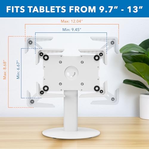 Mount-It! Universal Tablet Countertop Stand, Secure Kiosk Mount, White - Image 5