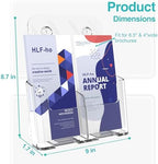Brochure Holder 8.5x11 Inch Acrylic Literature Holders with Removable Divider for 4x9 inch Clear Pamphlet Display Stand Countertop Use or Wall Mount for Office, Lobby, Hotel, Trade Show, 4 Pack - Image 6