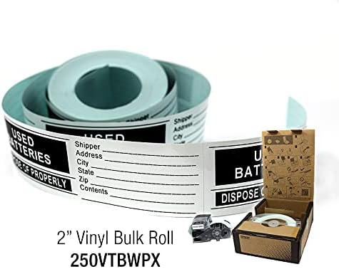 Epson LABELWORKS B250VTBWPX Bulk Vinyl Tape - Black on White - 2" (50mm) - Image 4
