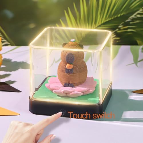 3D Calendar 2027, 3D Memo Pad Art Sticky Notes, Time Piece Calendar 2027, Creative Weekly Notepad with Light, Paper Carving Art Desktop Gift for Christmas Birthday Anniversaries (Capybara 2027 Calendar) - Image 2