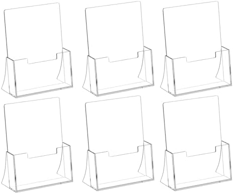Acrylic Brochure Holder 6'' x 9'', 6 Pack, Clear Flyer Holder,Display Stand by SUNQEBO