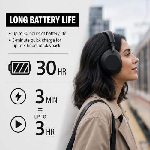 Sony WH1000XM6/B Best Wireless Noise Canceling Headphones, Black Bundle with Deco Essentials Headphones Ear Pads Replacement Headset Ear Cushions and Deco Gear Unofficial Master Guide - Image 7
