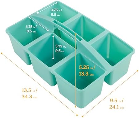 ECR4Kids 6-Compartment Large Plastic Caddy, Multipurpose Organization, Contemporary, 6-Pack - Image 2