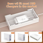 Bamboo Charging Stand for Multiple Devices Phone Watch Stand- White - Image 4
