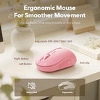 Wireless Keyboard and Mouse Combo, Round Keycaps, Magnetic Wrist Rest, Pink - Image 6