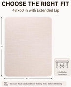 Funwheat Woven Office Chair Mat for Hardwood Floor, 48 x 60 in, Beige - Image 2